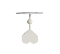 Table Basse Table d'appoint Ronde Portable en métal, Mini Table de Chevet créative for la Maison, Le Balcon ou Salon Étagère de Rangement(Blanc)