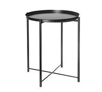 Table basse - Table d'appoint ronde rétro en fer pour salon, café et salon - Design simple, idéale pour un canapé et une assiette à dîner