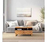 Table Basse Table d'Appoint Salon Marron et Noir Bois de Massif Manguier vidaXL