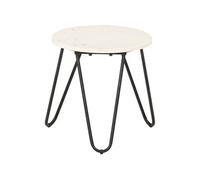 Table Basse Table d'Appoint Table de Salon Canapé Salle de Séjour Maison Intérieur Blanc 40x40x40 cm Pierre Véritable et Texture Marbre