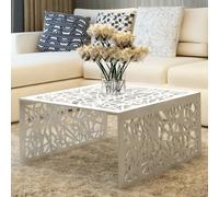 Table basse Table de salon aluminium design géométrique ajouré Argent vidaXL