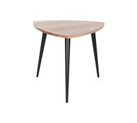 Table basse, table de salon en bois d'acacia coloris naturel et métal noir - longueur 90 x profondeur 90 x Hauteur 76 cm -PEGANE -