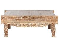 Table basse, table de salon en bois recy oloris Blanc, naturel - longueur 200 x profondeur 70 x Hauteur 45 cm