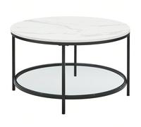 Table Basse, Table de Salon, Façon Marbre, Support en Verre Trempé, Facile à Assembler, Style Moderne, Blanc Marbré et Noir d'encre À propos de cet article[Style moderne minimaliste] Un dessus façon b