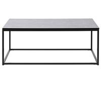 Table basse, table de salon rectangulaire en métal noir et marbre coloris noir - longueur 100 x profondeur 60 x Hauteur 40 cm -PEGANE -