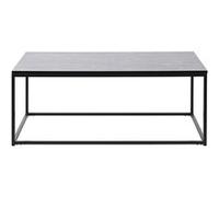 Table basse, table de salon rectangulaire en métal noir et marbre coloris noir - longueur 100 x profondeur 60 x Hauteur 40 cm -PEGANE - Noir