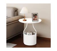 Table basse, table ronde, table de salon, petite table d'appoint ronde, tables d'appoint pour chambre à coucher, table de chevet moderne avec panier, table de chevet pour salon, chambre à coucher