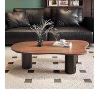 Table Basse Tables d’appoint de thé Table de canapé en Forme de Nuage pour Le Salon avec Pieds en Colonne, Noir Brun