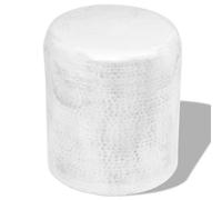 Table basse/tabouret martelé en aluminium Argenté - vidaXL