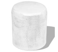 vidaXL Table basse/tabouret martelé en aluminium argenté rond contemporain