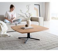 Table basse Talita 90x90 cm orme naturel métal effet titane