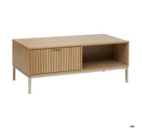 5five Table basse Tasso effet bois naturel 100 x 40 cm 1 tiroir 1 niche Beige
