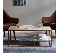 Table basse, Teamson Home, marbre/dore, 102 X 51 X 41