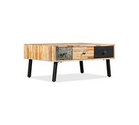 Table basse Teck de récupération massif 90 x 65 x 40 cm