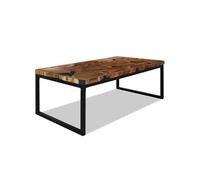 Teck Table Basse Résine 60x60x40 cm Table d'Appoint Meuble de Salon vidaXL