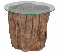 Table basse Teck Verre 50x40 cm