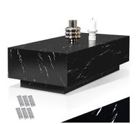 Table basse - TECTAKE - Table d'appoint avec pieds LASLEY en bois MDF sans montage - 120 x 60 x 35 cm - Aspect Marbre