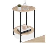 Table basse - TECTAKE - Table d'appoint BALLINA en bois MDF et acier 45 x 64 cm - Bois clair/Chêne sonoma