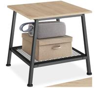 Table basse - TECTAKE - Table d'appoint BEDFORD en bois MDF et acier 45,5 x 45 x 47 cm - Bois clair/Chêne sonoma