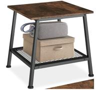 Table basse - TECTAKE - Table d'appoint BEDFORD en bois MDF et acier 45,5 x 45 x 47 cm - Bois foncé