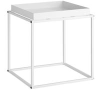 TABLE D'APPOINT - TECTAKE - Table d'appoint CAMBRIDGE Empilable avec une Étagère sous forme de tablette 40 x 40 x 44 cm - Blanc