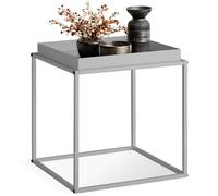 Table d'appoint - TECTAKE - Table CAMBRIDGE empilable avec une étagère sous forme de tablette 40 x 40 x 44 cm - Gris