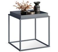 Table basse - TECTAKE - Table d'appoint CAMBRIDGE en acier avec étagère et embouts pour le sol, 40 x 40 x 44 cm - Gris foncé