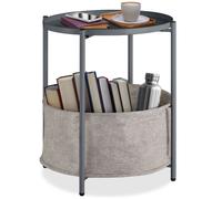 Table basse - TECTAKE - Table d'appoint CANTERBURY en acier revêtu par poudre et polyester 45,5 x 45,5 x 53 cm - Gris foncé