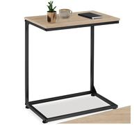 Table basse - TECTAKE - Table d'appoint CARDIFF en bois MDF et acier 55,5 x 35 x 67 cm - Bois clair/Chêne sonoma