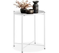 TABLE D'APPOINT - TECTAKE - Table d'appoint CHESTER 455x455x53cm Bout de Canapé Style Industriel Table Basse Ronde - Blanc