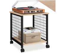 Table basse - TECTAKE - Table d'appoint cubique GARY en bois et acier 40 x 40 x 48 cm - Bois clair/Chêne sonoma