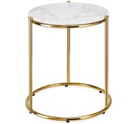 tectake® Table d'appoint Ronde ⌀43 cm Aspect Marbre Table de Chevet Design Moderne Bout de canape Meuble d'appoint pour Salon, Chambre, Bureau, Dressing, Tables de Nuit, Entrée