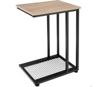 Table basse - TECTAKE - Table d'appoint ETON en bois MDF et acier en forme de C 48 x 35 x 66 cm - Bois clair/Chêne sonoma