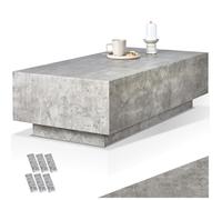 tectake® Table Basse Rectangulaire Design Moderne Aspect Béton 120x60x35 cm avec Pied Bout de canape Meuble d'appoint pour Salon, Chambre, Bureau, Dressing, Tables de Nuit, Table de Chevet