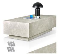 Table basse - TECTAKE - Table d'appoint LASLEY avec pieds en bois MDF sans montage, 120 x 60 x 35 cm - Aspect travertin