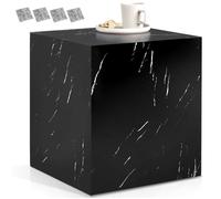 Table basse - TECTAKE - Table d'appoint LASLEY en bois MDF sans montage 45 x 45 x 50 cm - Aspect marbre noir