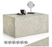 Table basse - TECTAKE - Table d'appoint LASLEY en bois MDF sans montage - 90 x 50 x 40 cm - Aspect travertin