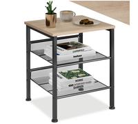 Table basse - TECTAKE - Table d'appoint LINCOLN style industriel bois MDF et acier 40 5 x 40 x 50 5 cm - Bois clair/Chêne sonoma