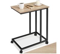 TABLE D'APPOINT - TECTAKE - Table d'appoint LUTON style industriel bois MDF - Marron clair