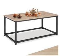 Table basse - TECTAKE - Table d'appoint rectangulaire LYNCH en bois et acier 100 x 55 x 45,5 cm - Bois clair