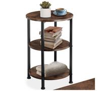 Table basse - TECTAKE - Table d'appoint COLCHESTER en bois MDF ronde avec 3 étagères 40 x 61 cm - Bois foncé