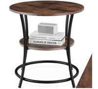 Table basse - TECTAKE - Table d'appoint SAINT LOUIS en bois et acier ronde 55 x 56 cm - Bois foncé