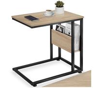 Table basse - TECTAKE - Table d'appoint WIGAN en bois MDF et acier 55 x 36,5 x 60 cm - Bois clair/Chêne sonoma