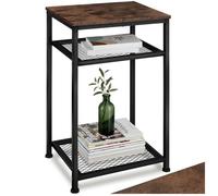 Table basse - TECTAKE - Table d'appoint YORK en bois MDF et acier 45,5 x 36 x 75,5 cm - Bois foncé