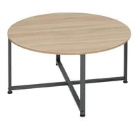 Table basse - TECTAKE - Table de salon ronde ABERDEEN en bois et acier 88,5 x 47 cm - Bois clair
