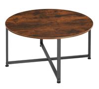 Table basse - TECTAKE - Table de salon ronde ABERDEEN en bois et acier 88,5 x 47 cm - Bois foncé