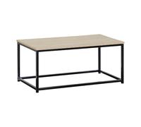 Table Basse TIVI Effet Chêne et Noir 90 cm | STRUCTURE TUBES D'ACIER ÉLECTROPHORÈSE : plateau panneaux mélaminés, 6 kg