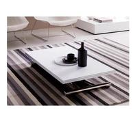 Table basse transformable MONDIAL blanc spatule, pieds chromé