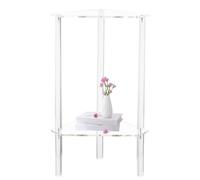 Table basse transparente, table basse acrylique | Table de chevet,Table basse triangulaire de bureau décorative centrale transparente à 2 niveaux pour petits espaces