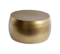 Table basse TRIANE 60 cm en aluminium doré - Table basse ronde design effet martelé